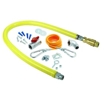 Image for T & S Gas Hose W/quick Disconnect, 3/4" Npt, 48" Long, Includes Installation Kit from HD Supply