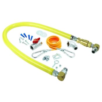 Image for T & S Gas Hose W/ Quick Disconnect, 3/4" Npt X 48" Long, Installation Kit & Swivelink from HD Supply