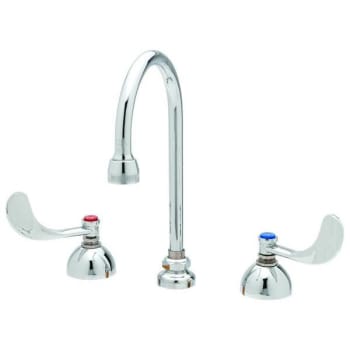 T & S® Widespread Lavatory Faucet, 2.2 Gpm, 5.312" Spout, 8" Center, Polished Chrome