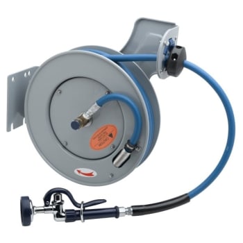 Image for T & S Hose Reel, Open, Epoxy Coated Steel, 3/8"id X 35' Hose, Spray Valve from HD Supply