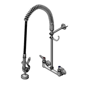 Image for T & S Pre-Rinse, EasyInstall, 8" Wall Mount Faucet, Spring Action, Ceramas, B-0107 from HD Supply