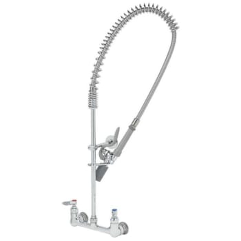 T & S Easyinstall Pre-Rinse, Spring Action, 8" Wall Mount, Wall Bracket, Spray Valve
