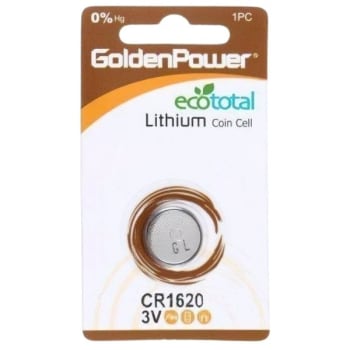 Golden Power Cr1620 Lithium Coin Cell Package Of 25