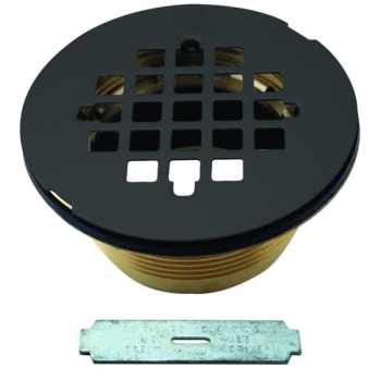 Image for Westbrass Compression Shower Drain With Grid In Matte Black from HD Supply