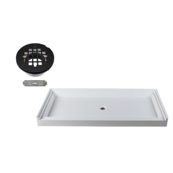Image for Westbrass 72 "x36 " Single Threshold Shower Pan Center Drain In Matte Black from HD Supply