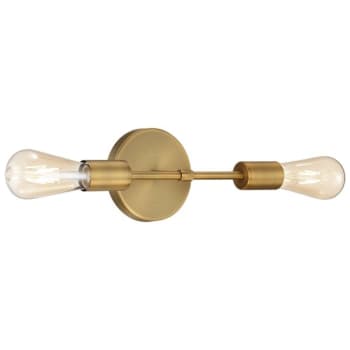 Access Lighting Iconic 2 Light Led Wall Sconce Antique Brushed Brass Finish