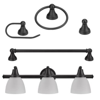 Image for Globe Electric Jayden 4-Piece 3-Light Oil Rubbed Bronze Vanity Bath Light Set from HD Supply