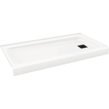 Image for Bootz 60X30 Right Hand Shower Base in White W-SQUARE DRAIN MATTE BLACK from HD Supply