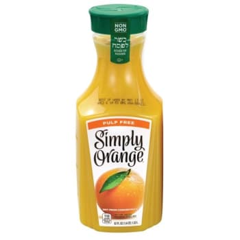 Image for Simply Orange Pulp Free Orange Juice 52 Oz Bottle Package Of 2 from HD Supply