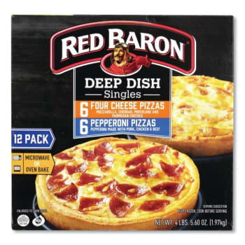 Image for Red Baron Deep Dish Pizza Singles Var Four Cheese/Pepperoni 5.5 Oz Package Of 12 from HD Supply