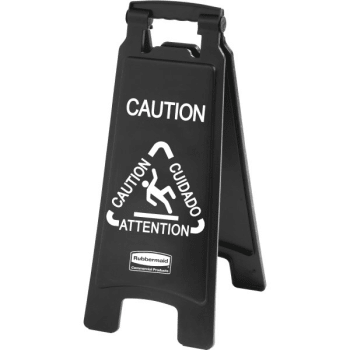 Image for Rubbermaid Black 2-Sided Multi-Lingual Caution Sign Package Of 6 from HD Supply