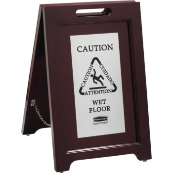 Image for Rubbermaid Brown Wood 2-Sided Multi-Lingual Caution Sign from HD Supply