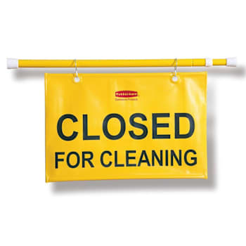 Image for Rubbermaid Commercial Yellow 'Closed For Cleaning' Safety Hanging Sign (6-Pack) from HD Supply