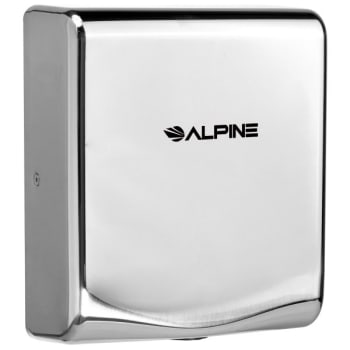 Alpine Industries Willow Chrome High-Speed 120v Hand Dryer With Wall Guard