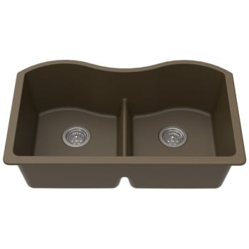 Image for Winpro 33" Undermount Granite Double Bowl Low Divide Sink In Mocha from HD Supply