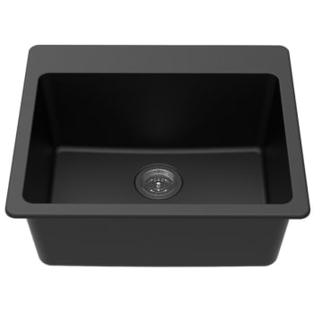 Image for Winpro 25" X 22" X 9.5" Dual Mount Granite Composite Single Bowl Sink In Black from HD Supply