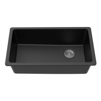 Winpro 33" Undermount Granite Composite Single Bowl Sink In Black