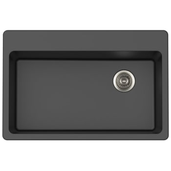 Winpro 33" X 22" X 9.5" Dual Mount Granite Composite Single Bowl Sink In Black
