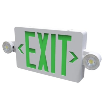 Image for Halco Evade 120-277-Volt Integrated Led White Green Letter Exit Combo Remote from HD Supply
