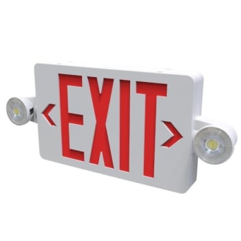 Image for Halco Evade 120-277-Volt Integrated Led White Red Letter Exit Combination Remote from HD Supply