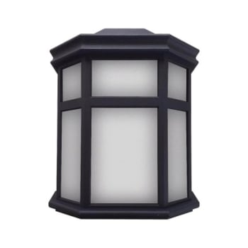 Image for Liteco 10-Watt Black Integrated Led Outdoor Wall Mount Lantern 4000k Photocell from HD Supply