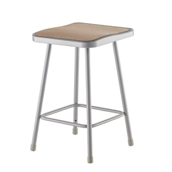 Image for National Public Seating 24" Heavy Duty Square Seat Steel Stool, Grey from HD Supply