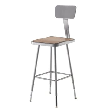 Image for National Public Seating 25"-33" Height Adjustable Square Seat Steel Stool from HD Supply