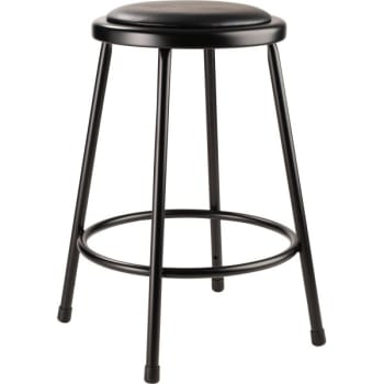 Image for National Public Seating 24" Heavy Duty Vinyl Padded Steel Stool, Black from HD Supply