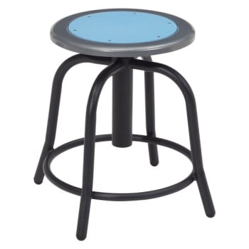 National Public Seating 18" - 24" Height Adjustable Swivel Stool,blueberry Seat