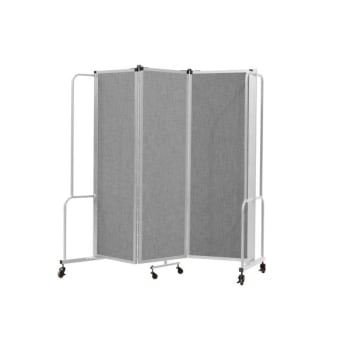 Image for National Public Seating Room Divider, 6' Height, 3 Sections, Grey Panels from HD Supply