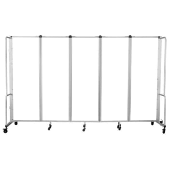 National Public Seating Room Divider 6' Height 5 Sections Clear Acrylic Panels