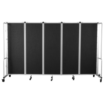 Image for National Public Seating Room Divider, 6' Height, 5 Sections, Black Panels from HD Supply