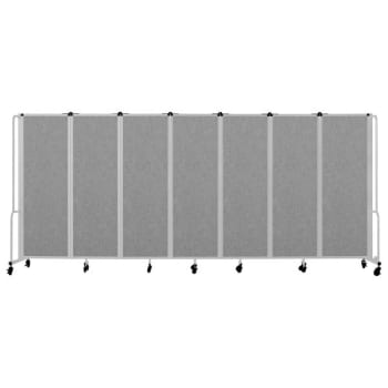 National Public Seating Room Divider, 6' Height, 7 Sections, Grey Panels