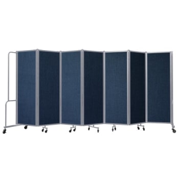 National Public Seating Room Divider, 6' Height, 7 Sections,  Blue Panels