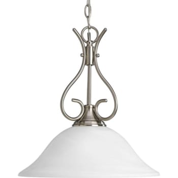 Image for Progress Lighting Alabaster Glass 15 In. 1-Light Pendant Fixture (Brushed Nickel) from HD Supply