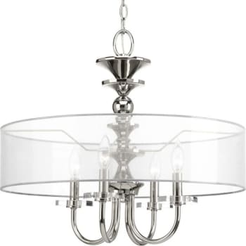 Image for Progress Lighting Marche 22 In. 4-Light Pendant Fixture (Polished Nickel) from HD Supply