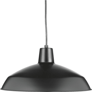 Image for Progress Lighting Metal Shade Black One-Light Pendant from HD Supply