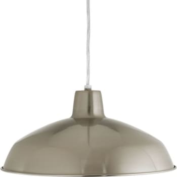 Image for Progress Lighting Metal Shade 8 in. 1-Light Pendant Fixture (Brushed Nickel) from HD Supply