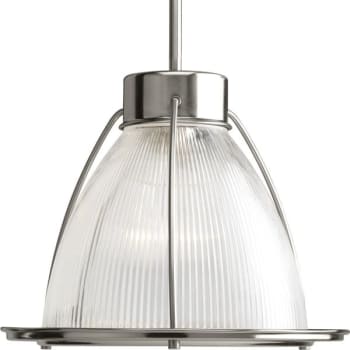 Image for Progress Lighting Prismatic Glass Brushed Nickel 12-3/4 One-Light Mini-Pendant from HD Supply
