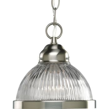 Image for Progress Lighting Prismatic Glass 7 In. 1-Light Pendant Fixture (Brushed Nickel) from HD Supply
