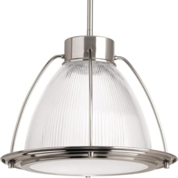Image for Progress Lighting Prismatic Glass Brushed Nickel One-Light LED Pendant from HD Supply