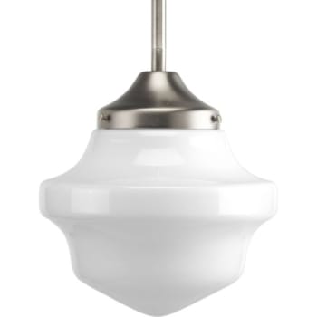 Image for Progress Lighting School House Brushed Nickel One-Light Mini-Pendant from HD Supply