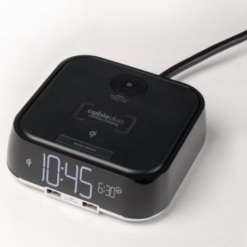 Image for Brandstand Cubieduo Wireless Charging Single Day Alarm Clock With 2 Usb Ports from HD Supply