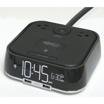 Brandstand Cubietrio Wireless Charging Single Day Alarm Clock 2 Power Outlets