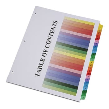Image for Ability One Assorted Colors A-Z Letter One-Step Index Sheet Divider Package Of 60 from HD Supply