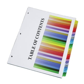 Image for Ability One Assorted Colors 1-31 One-Step Index Sheet Divider Package Of 50 from HD Supply