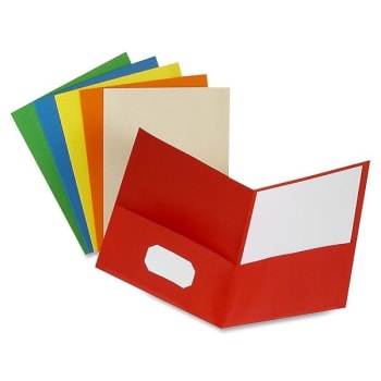Image for Office Depot® Assorted Colors Leatherette 2-Pocket Portfolio from HD Supply