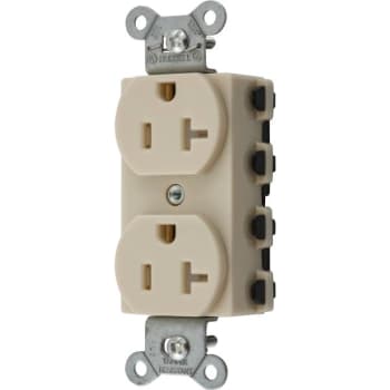 Image for Hubbell® Snap-On 20 Amp 125 Volt Extra Heavy Duty SNAPConnect Duplex Standard Outlet (Ivory) from HD Supply