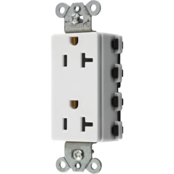 Image for Hubbell® Snap-On 20 Amp 125 Volt Extra Heavy Duty Decorator Snapconnect Duplex Standard Outlet (White) from HD Supply