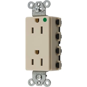 Image for Hubbell® Snap-On 15 Amp 125 Volt Hospital-Grade SNAPConnect Decorator Duplex Standard Outlet (Ivory) from HD Supply